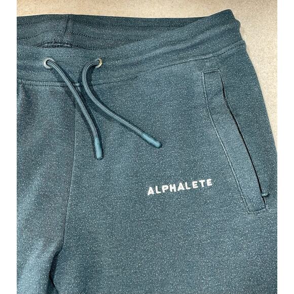 Alphalete Men’s Joggers/Sweatpants Size Medium Fleece Green Zip Pockets-Casual - Picture 8 of 10